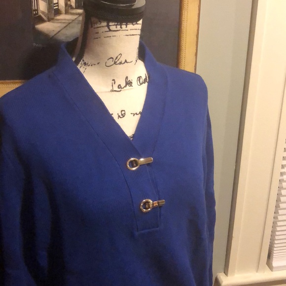 Karen Scott "Hardware Henley" Sweater (L) - Picture 2 of 8